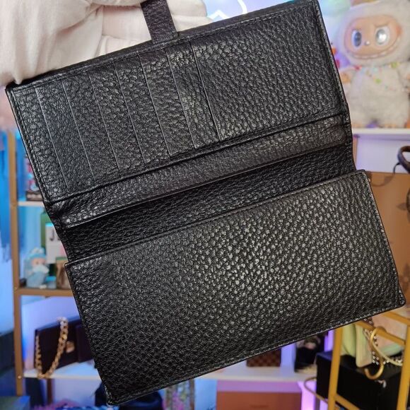 Gucci Jackie 1961 Black Pebble Leather Large Size Wallet - Picture 7 of 13